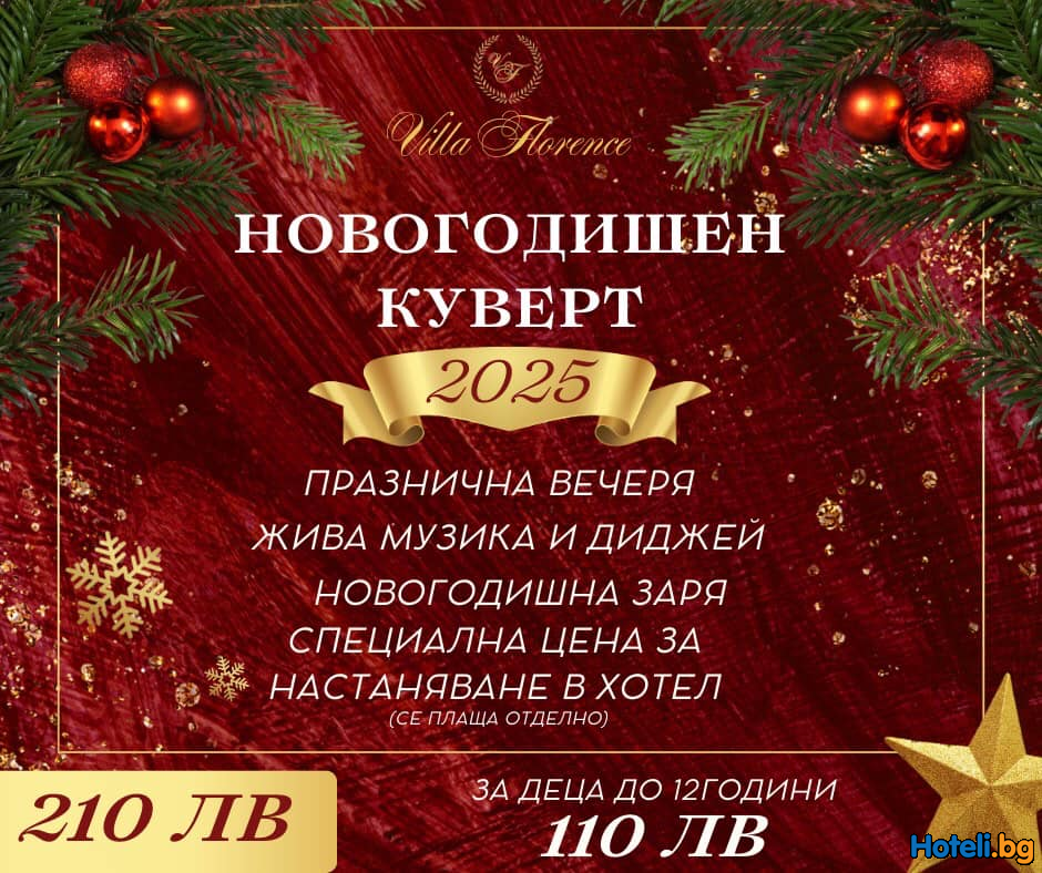 НОВА ГОДИНА 2025 ВЪВ VILLA FLORENCE ! НОВА ГОДИНА 2025 ВЪВ VILLA FLORENCE !